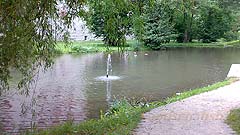 Teichanlage mit Springbrunnen